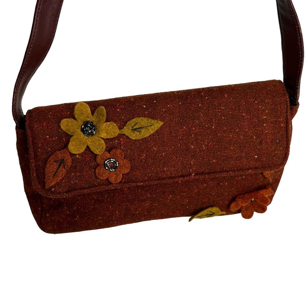 bindya new york felt beaded embellished Boho Handbag purse